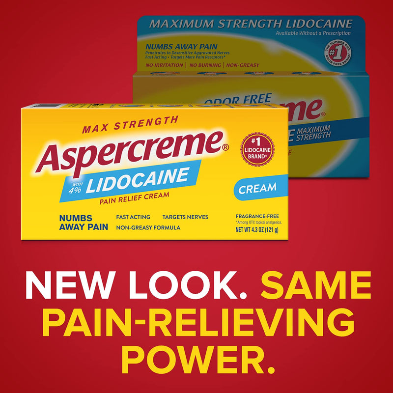 Aspercreme with Lidocaine Maximum Strength Pain Relief Cream, 4.3 Oz - BeesActive Australia
