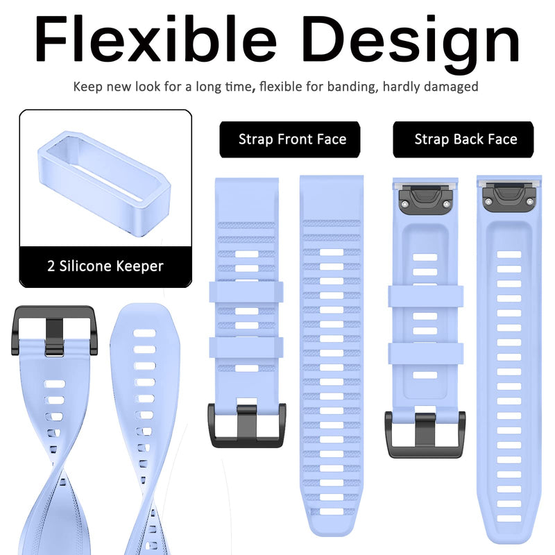 Miimall Compatible Garmin Fenix 7S Band, Soft Sport Silicone 20mm Replacement Wristband Lightweight Easy-Fit Band Straps for Garmin Fenix 20mm 7S/7S Solar/7S Sapphire Solar/6S/5S(Cornflower Blue) Cornflower Blue - BeesActive Australia