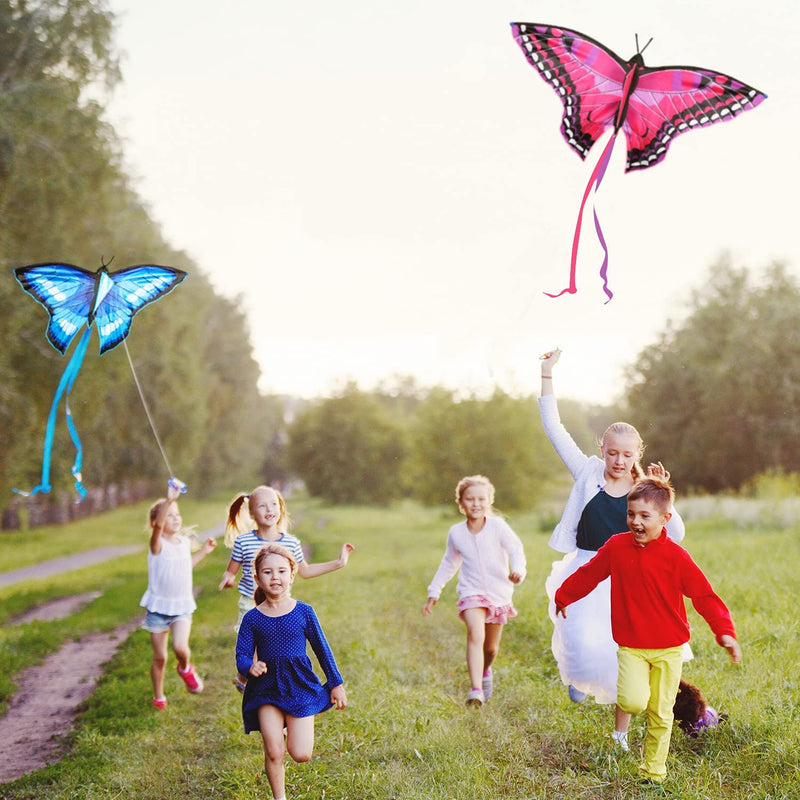TOY Life Butterfly Kite for Kids Easy to Fly Large Kids Kite - Kites for Kids and Adults Easy to Fly Big Beach Kites for Kids Age 4-8-12 Idea Gift for Children Outdoor Game Activities Beach Trip 2 Pack - BeesActive Australia