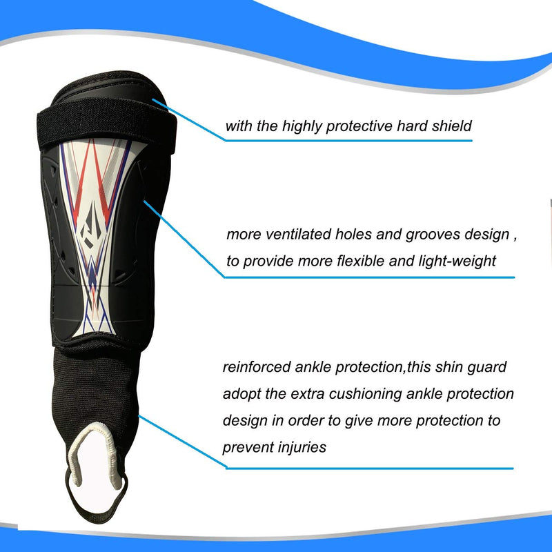 Rawxy Soccer Football Shin Guards with Super Protective Flexible Low-Profile,Great for Adult,Youth, Junior black/white Medium - BeesActive Australia