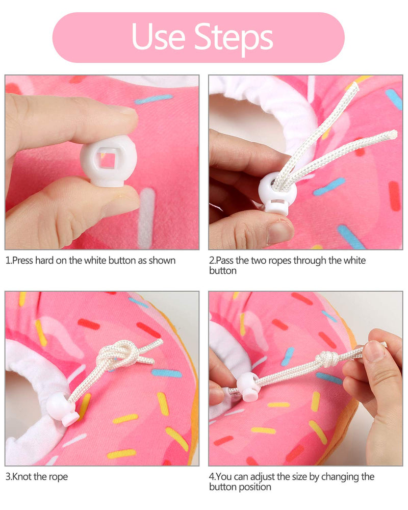 Woiworco Adjustable Cat Recovery Collar, Cute Cat Donut Collar, Soft Cone Collars for Cat, Wound Healing Protective Cone After Surgery Elizabethan Collars for Kitten Pets Small Pink - BeesActive Australia