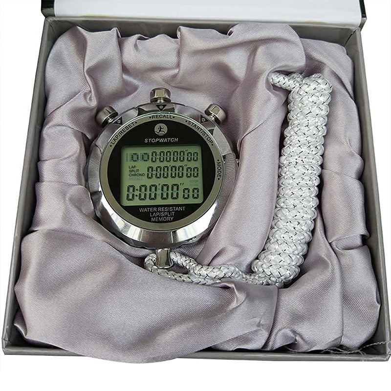 JUNSD Digital Stopwatch, Metal Stop Watch 10 Lap Memory Stopwatch Timer, Water Resistant Stopwatch for Sports, Competitions, Games - BeesActive Australia