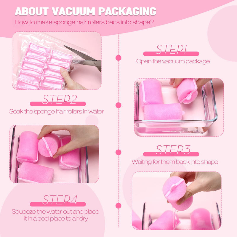 18 Pieces Sponge Hair Rollers Large Soft Foam Hair Styling Curlers 40 mm Large Size Hairdressing Curlers for Women and Kids - BeesActive Australia