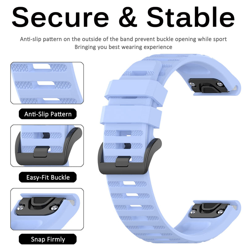 Miimall Compatible Garmin Fenix 7S Band, Soft Sport Silicone 20mm Replacement Wristband Lightweight Easy-Fit Band Straps for Garmin Fenix 20mm 7S/7S Solar/7S Sapphire Solar/6S/5S(Cornflower Blue) Cornflower Blue - BeesActive Australia