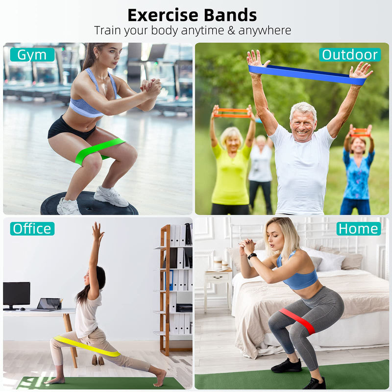 Resistance Bands, Exercise Workout Bands for Women and Men, 5 Set of Stretch Bands for Booty Colorful - BeesActive Australia