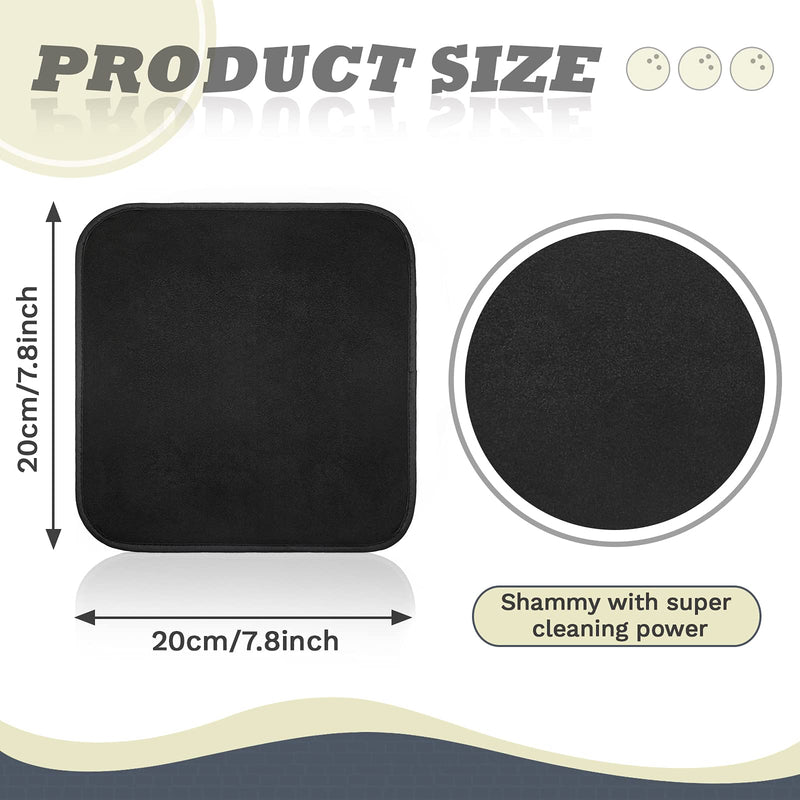 Aoriher 3 Pieces Bowling Ball Towel 7.8 x 7.8 Inch Shammy Pad Rag Bowling Microfiber Towel Easy Wipe Off Grip for Cleaning Bowling Ball from Dirt Oil Bowling Accessories Black - BeesActive Australia