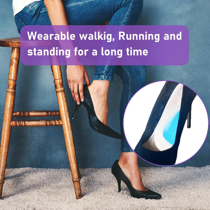 3 Pair Gel Arch Support Pads, Arch Support Insoles Women Adhesive High Arch Pad Arch Insoles Shoe Plantar Fasciitis Gel Arch Pads for Relieve Pressure Foot Arch Support for Women Men Kids, One Size Black - BeesActive Australia