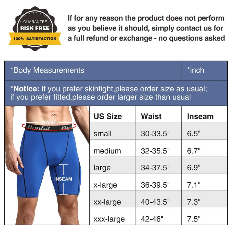 Runhit Compression Shorts Men Underwear Spandex Running Shorts Workout Athletic 3 Pack:black Grey,black Red,blue Small - BeesActive Australia