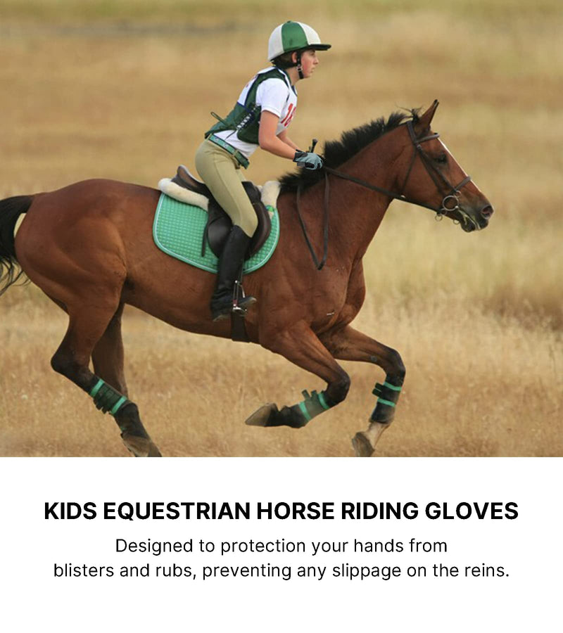 Thapower Kids Horse Riding Gloves Boys & Girls Winter Equestrian Horseback Gloves Youth Women Outdoor Star Pattern Mitts Perfect for Biking Cycling Gardening Greyish Green L (Age 10-12) - BeesActive Australia