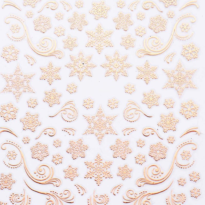 Christmas 3D Nail Art Stickers Laser Xmas Nail Decals Snowflake Elk Leaf Snowman Santa Tree Candy Winter Self Adhesive Nail Stickers New Year Charms Nail Supplies DIY Decorations 9 Sheets RoseGold - BeesActive Australia