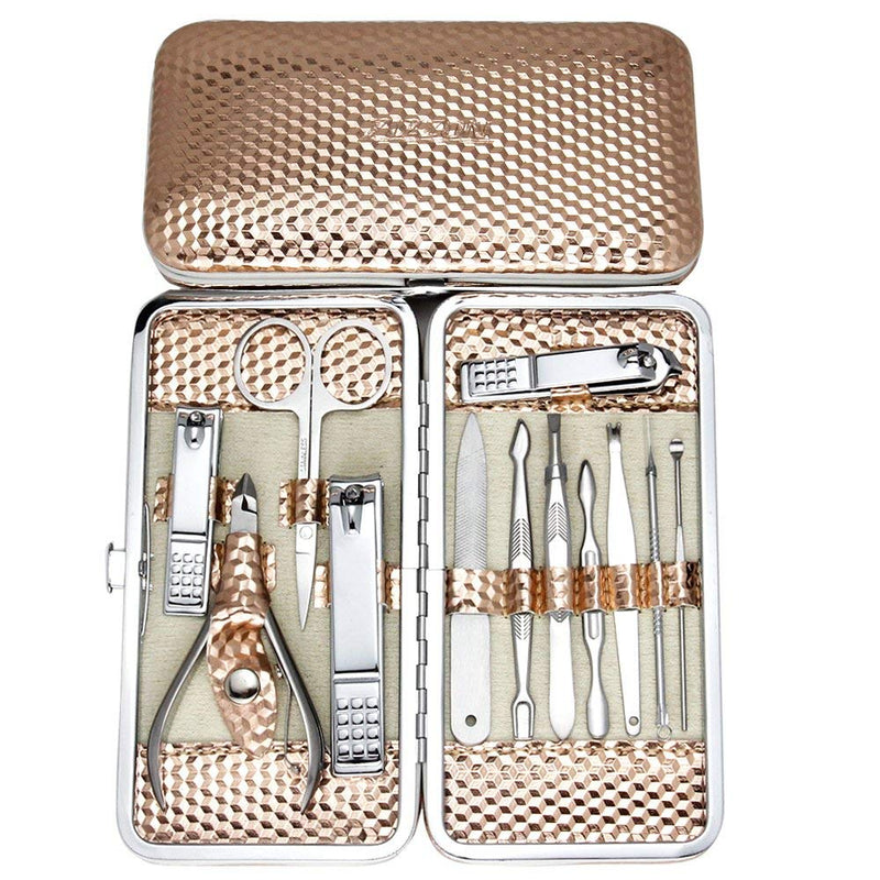 ZIZZON Professional Nail Care kit Manicure Grooming Set with Travel Case(Rose Gold) Rose Gold - BeesActive Australia