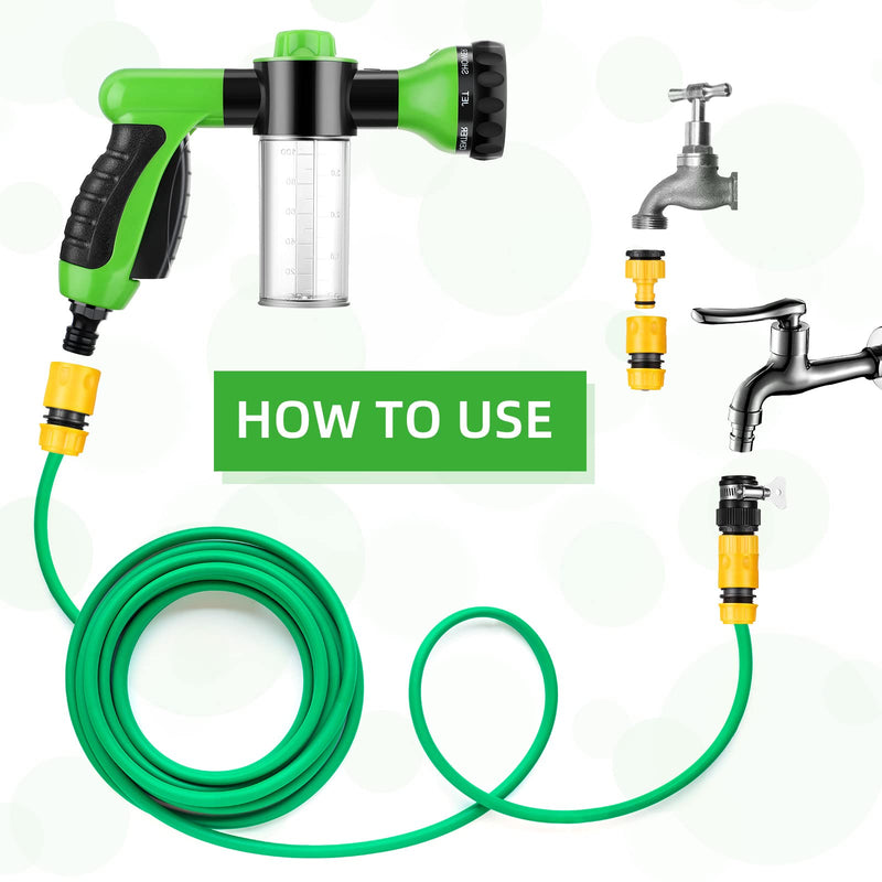 6 Pieces Pet Bathing Tool Set Includes Hose Nozzle Soap Dispenser with Connectors and Dog Rubber Comb Brush, Dog Bathing Sprayer Bottle Wash Foam Sprayer for Pet(Green,8.27 x 4.72 x 5.51 Inch) 8.27 x 4.72 x 5.51 Inch Green - BeesActive Australia