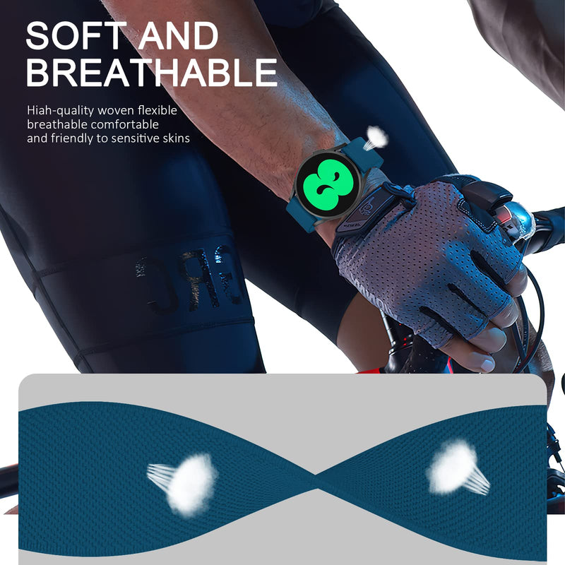 ORIbox 20mm Watch Bands Compatible for Watch Bands, Samsung Galaxy Watch 4, Watch Active 2, Watch 4, Watch 3 41mm, Watch 42mm, Elastic Nylon Woven Loop Wristband, Nylon Blue For Other 20MM - BeesActive Australia