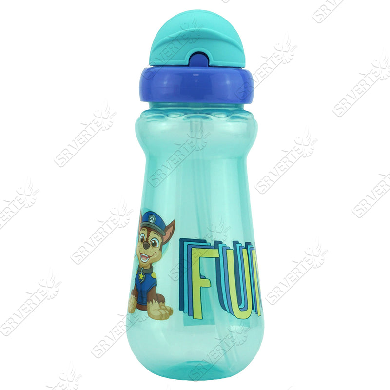 SRV Hub® 2x Paw Patrol Straw Sipper 340ml Plastic Water Bottles Blue and Red (Paw Patrol Chase and Marshall) Paw Patrol Chase and Marshall - BeesActive Australia