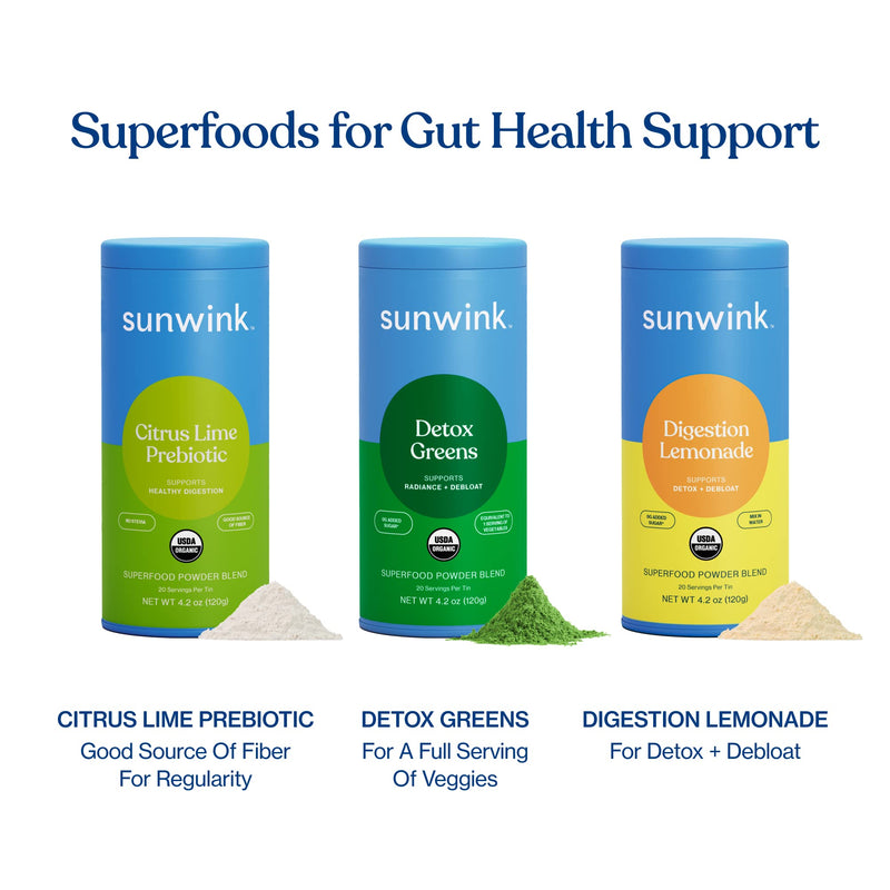 Sunwink Detox Powdered Greens - Organic Super Greens Powder Superfood for Debloat w/Celery, Dandelion, Spirulina - Daily Greens Powder for Gentle Detox - 4.2 oz (20 Servings) For Immune Support - BeesActive Australia