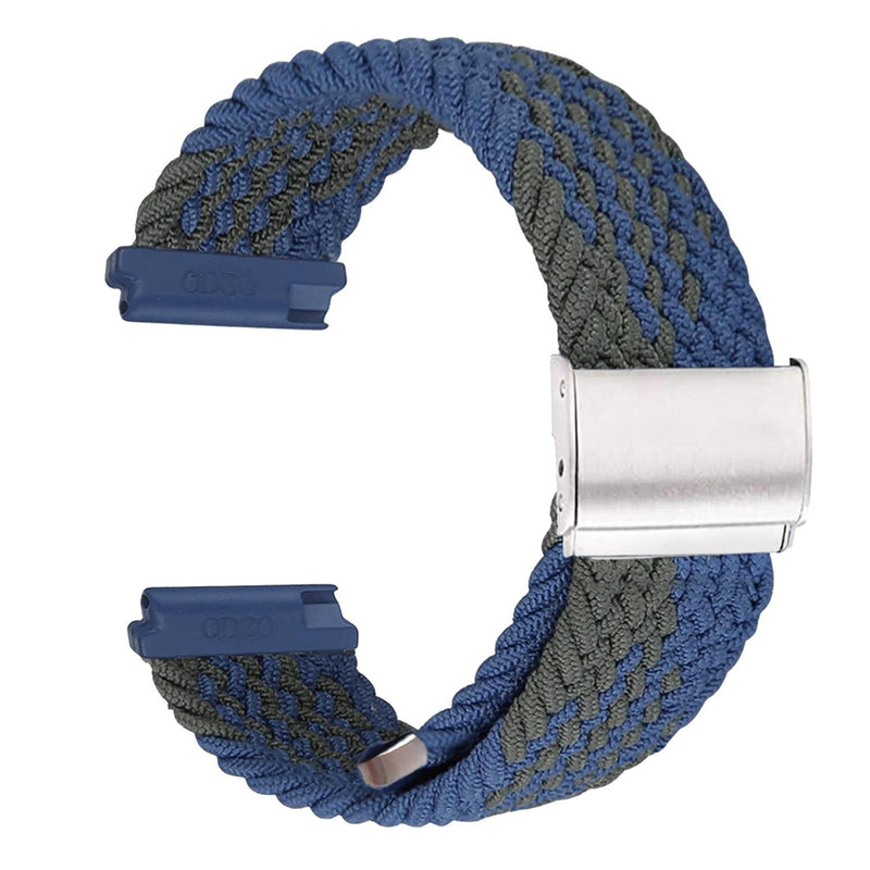 Abanen for Garmin Venu Sq / Venu 2 Plus / Vivoactive 3 Braided Loop Watch Bands, 20mm Elastic Soft Stretchy Nylon Wristband Strap with Adjustable Clasp for Garmin Vivomove 3,Approach S40 Green-Blue - BeesActive Australia