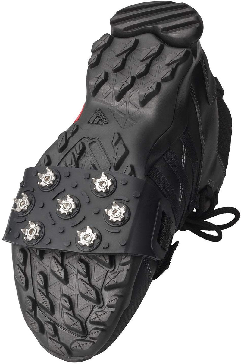 FANBX F Crampon Traction Cleats Anti-Skid Traction Grips Crampons Spikes 7 Point Cleats for Footwear for Walking, Jogging, Hiking, Mountaineering Ice Snow Grips Black 2 Pairs - BeesActive Australia