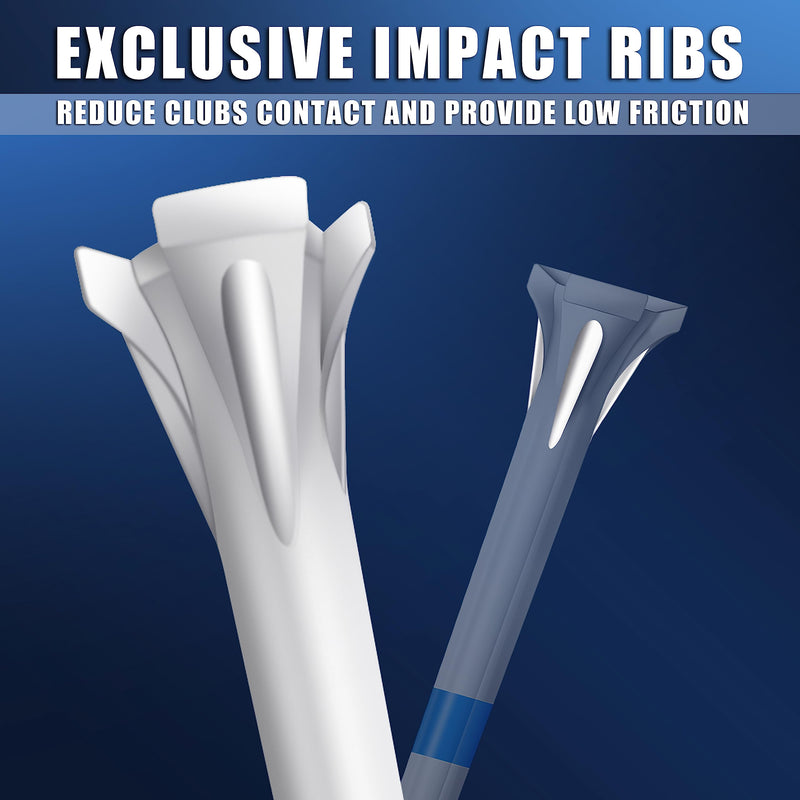 CHAMPKEY Premium 3 Prongs Golf Tees 50 Pack or 100 Pack - Low Friction and Resistance Golf Plastic Tees - Improve Swing Accuracy and Distance 3-1/4" - BeesActive Australia