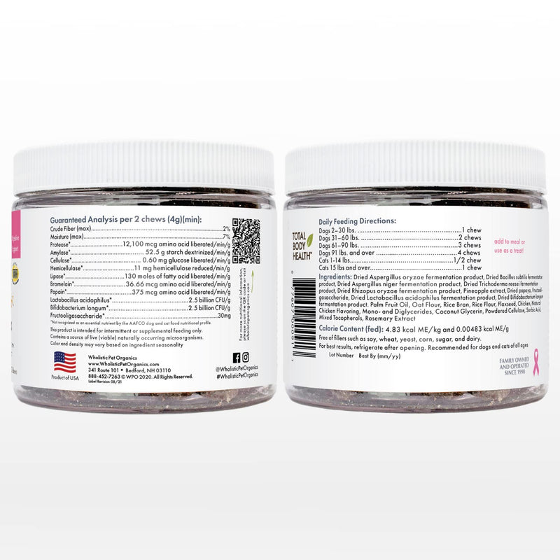 Wholistic Pet Organics:Dog Probiotics and Digestive Enzymes-Probiotic Chews for Dogs Digestive Health,Support Gut Health Immune Supplement Prevents Dog Digestive Problems-Puppy Probiotic Original 120 Count - BeesActive Australia