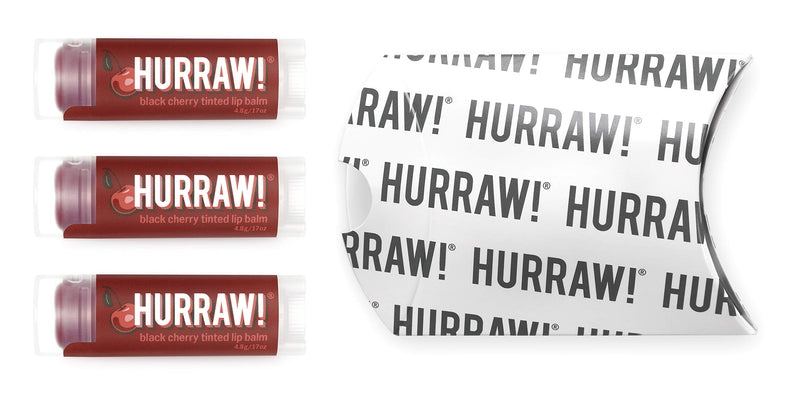 Hurraw! Black Cherry Tinted Lip Balm, 3 Pack: Organic, Certified Vegan, Cruelty and Gluten Free. Non-GMO, 100% Natural Ingredients. Bee, Shea, Soy and Palm Free. Made in USA - BeesActive Australia