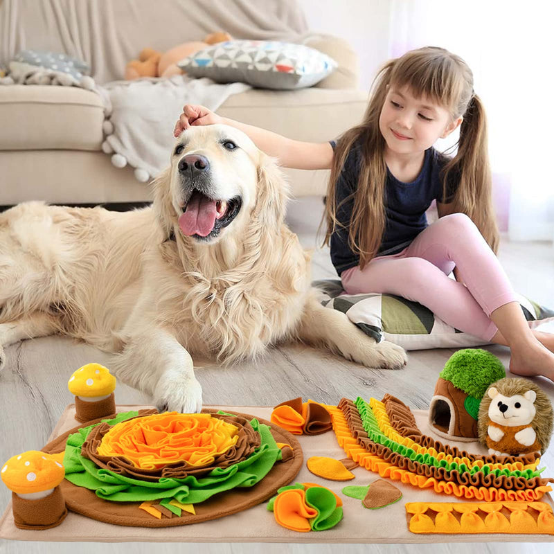 Meilzer Pet Snuffle Mat for Dogs Puzzle Toy Large Sniffing Mat Portable Indoor/Outdoor Digging Mat for Foraging Skills & Stress Relief Hedgehog - BeesActive Australia