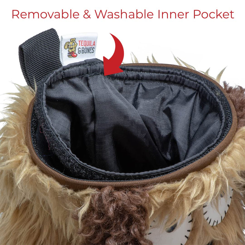 Tequila&Bones Dog Treat Bag Training Pouch, Hands-Free Dog Treat Pouch, Dog Walking Pouch, Waist Bag | Washable Inner Bag | with Belt, Clip & Drawstring Closure RUSTY - BeesActive Australia