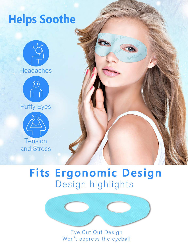 Cooling Gel Eye Mask with Eye Holes, Cool Compress Eye Masks for Dark Circles and Puffiness Disposable Gel Eye Pads Soothing Headache Relief Dry Eyes, Stress Relief 12 Packs Mother's Day Gifts - BeesActive Australia