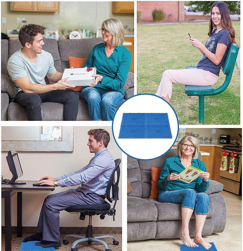 Yobeyi Foot Massage Acupressure Mat Game Foot Reflexology Walking Toe Plate Massage Pad Bathroom Mat Yoga Mat Sports Mat 2 PCS (blue) - BeesActive Australia