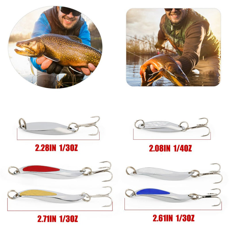 [AUSTRALIA] - Sougayilang Fishing Spoons Lure, Casting Fishing Lures Blade Baits, Great for Fishing Perch, Crappie, Trout, Bass, Pike, Musky, Walleye, Salmon, Striper and More XD-30 