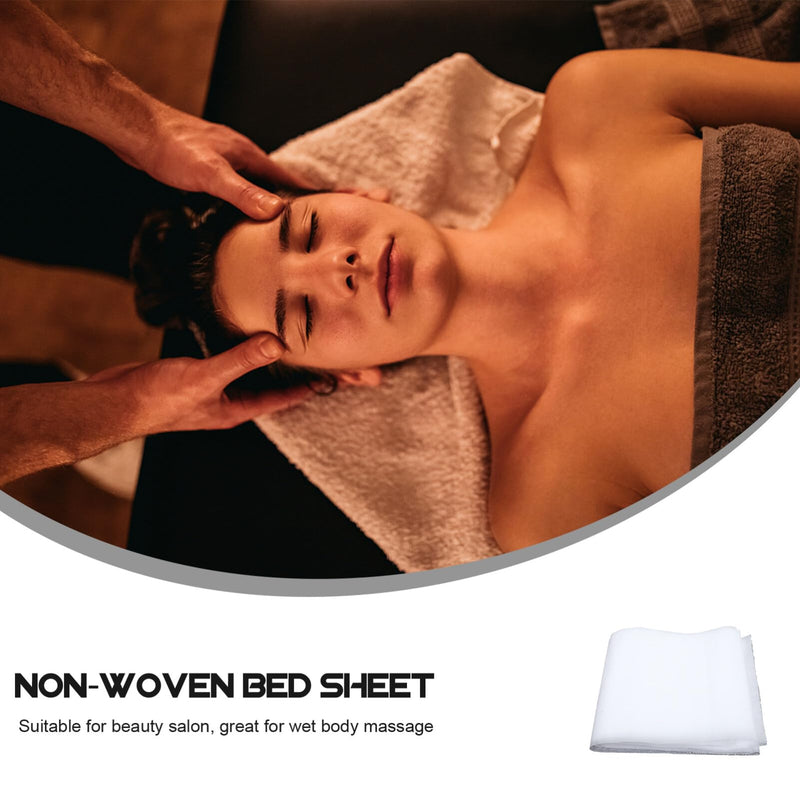 Heallily Bed Cover 10 Pcs Disposable Bed Sheets Salon Nonwoven Bed Cover Massage Bed Sheets for Massage, Facial, Wax SPA Accessories (White) White - BeesActive Australia