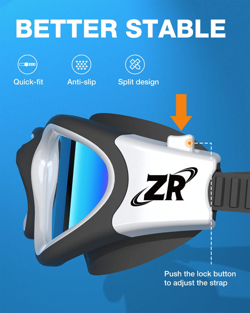 ZIONOR Swim Goggles, 2 Packs G1 Polarized Swimming Goggles for Adult/Men/Women Polarized Whitegold & Clearwhite - BeesActive Australia