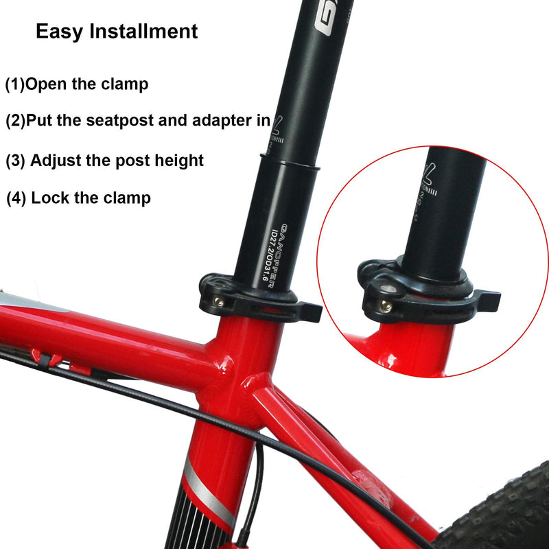 GANOPPER 100mm Long Seatpot Shim 22.2 25.4 26.6 27.2 to 28.6 30 30.4 30.9 31.6 31.8 33.9 34.9 36 Alloy Bicycle Seat Post Tube Adapter 25.4 I.D./26.6 O.D. - BeesActive Australia