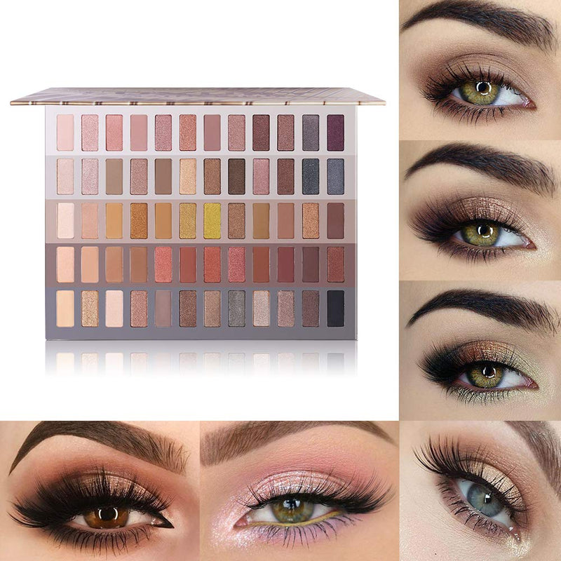 UCANBE Pro Nude Eyeshadow Makeup Palette - Highly Pigmented 60 Colors Shimmer & Matte Eye Shadow - Warm Neutral Bronze Natural Powder Make up Pallet - BeesActive Australia