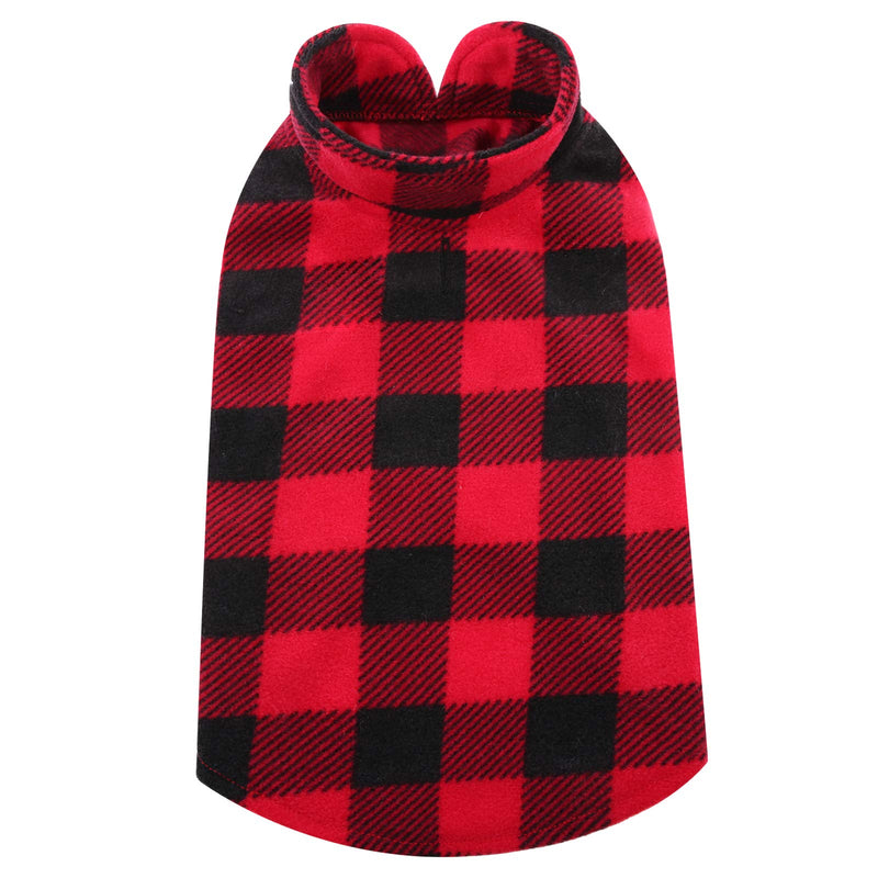 Kuoser Stretch Dog Fleece Vest, Soft Classic Plaid Basic Dog Sweater for Small Dogs & Cats, Warm Dogs Shirt Pullover Dog Coat Jacket Winter Dog Clothes for Teddy Chihuahua Yorkshire with Leash Hole Large (Pack of 1) Red Plaid - BeesActive Australia