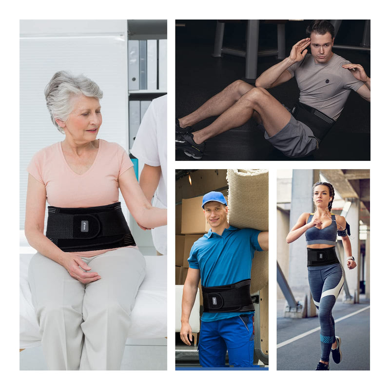 Glofit Back Brace for Men Lower Back，Back Support Belt For Women，Breathable Lower Back Support Belt Pain Relief With 6 Stays for Heavy Lifting Herniated Disc, Sciatica, Scoliosis Size M Black Medium - BeesActive Australia