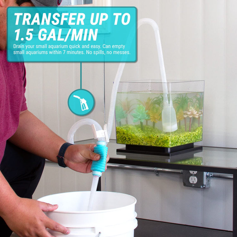 TERA PUMP - Fish Tank Cleaner, Compatible to Clean Gravel, Sand and Aquariums. Long Nozzle Flow Controller to Change Water (BPA Free) - BeesActive Australia