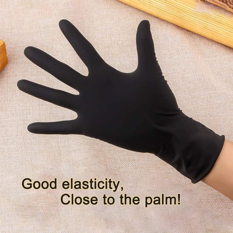 Hair Dye Gloves, Black Reusable Rubber Gloves, Professional Hair Coloring Accessories for Hair Salon Hair Dyeing (1 Pair, Large, Black) - BeesActive Australia