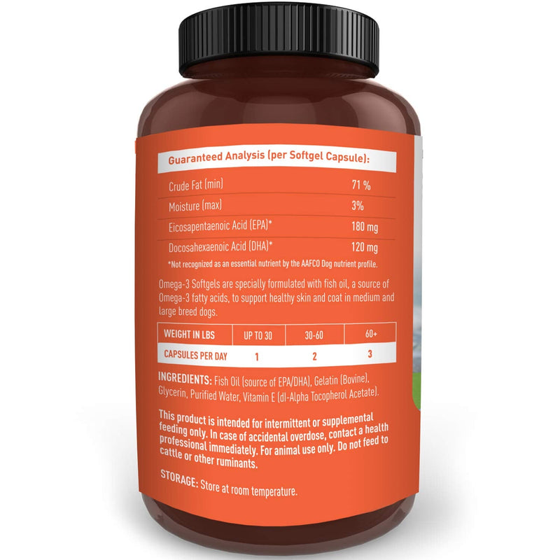 Omega 3 Fish Oil for Dogs, 250 Softgel Pills, 1000 mg EPA DHA Dog Fish Oil Pet Supplement for Joint Support Arthritis Pain Relief, Allergy Itch, Shedding, Healthy Coat, Dry Itching Skin, Hot Spot, USA - BeesActive Australia