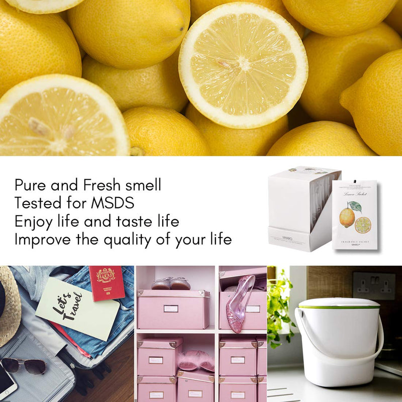 MYARO 12 Packs Lemon Scented Sachets for Drawer and Closet Air Freshener, Long-Lasting Sachets Bags Drawer deodorizers Fresh Scents, Home Fragrance Sachet for Lover - BeesActive Australia