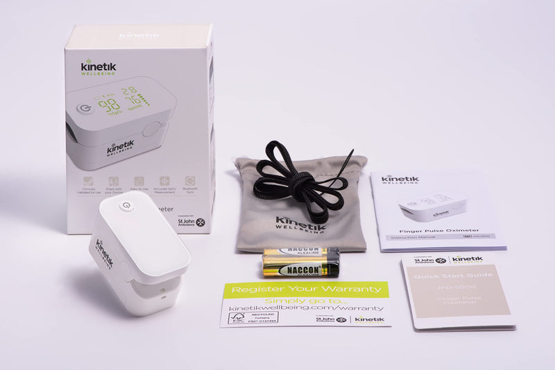Kinetik Wellbeing Smart Finger Pulse Oximeter – In Association with St John Ambulance - BeesActive Australia