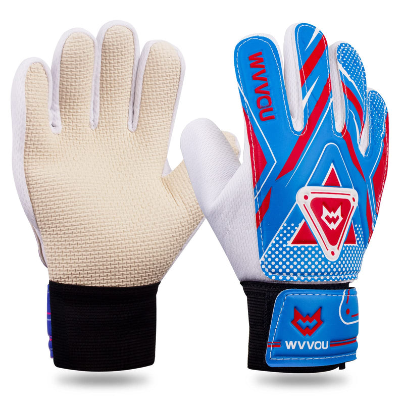 WVVOU Goalkeeper Gloves for Kids Youth, Soccer Goalie Gloves with Double Protection, Anti-Slip Soccer Gloves, Super Grip 5 Blue - BeesActive Australia
