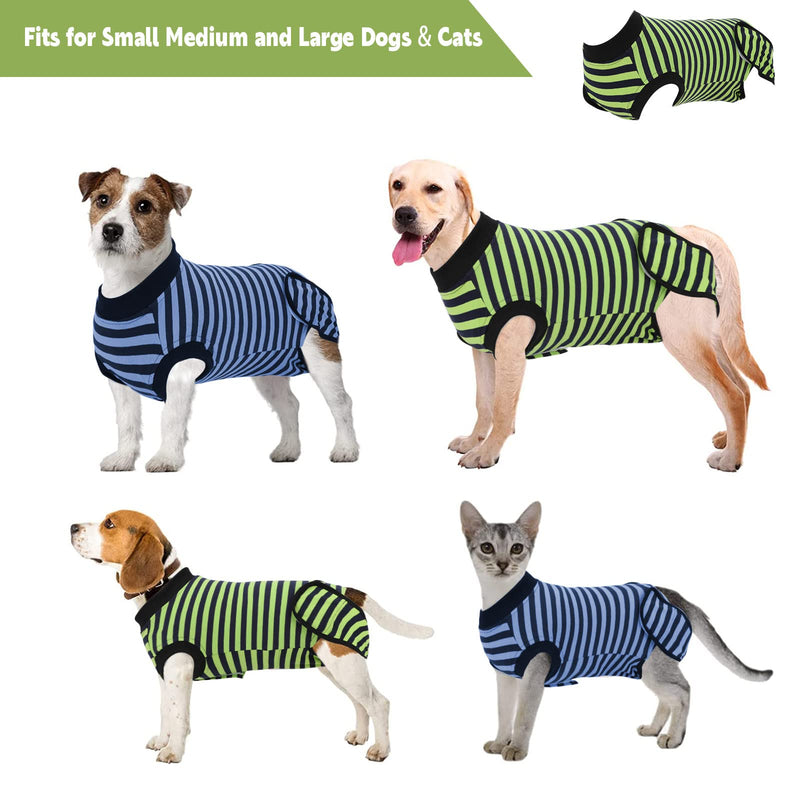 QUEARN Dog Surgery Recovery Suit 2 Packs, Professional Pet Recovery Shirt Dog Abdominal Wounds Bandages for Male Female Pet Surgical Snugly Suit After Surgery Anti-Licking Dog Onesies Medium (Pack of 2) - BeesActive Australia