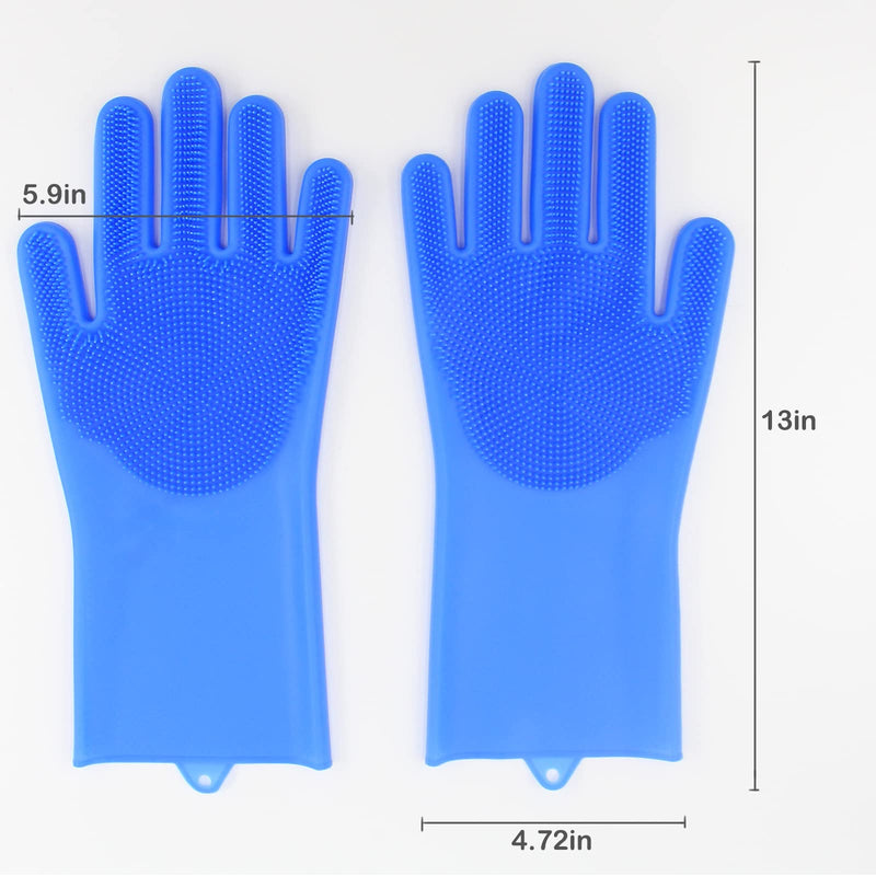 Pet Grooming Gloves, Yintoper Dog Bathing Gloves with High-Density Teeth, Heat Resistant Silicone Cat Washing Shampoo Gloves, Bathing and Massaging for Dogs and Cats - BeesActive Australia