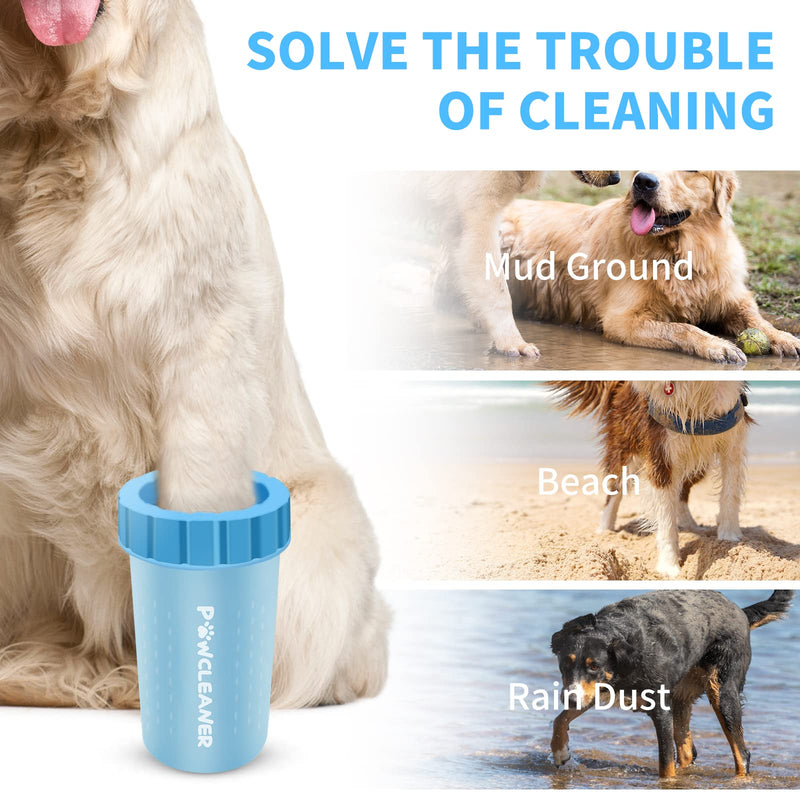 Dog Paw Cleaner, Dog Paw Washer, Paw Buddy Muddy Paw Cleaner, Pet Foot Cleaner for Small Medium Large Breed Dogs/Cats (with 3 absorbent towel) Blue - BeesActive Australia