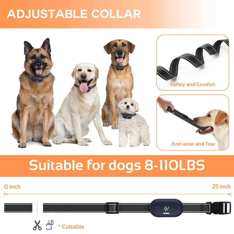 Dog Shock Collar-Dog Training Collar with Remote 1600FT,Vibrating Collars with 3 Training Modes, IPX7 Waterproof E-Collar Electric Bark Dog Collar for All Breeds, Sizes Dark Blue 1 Collar - BeesActive Australia