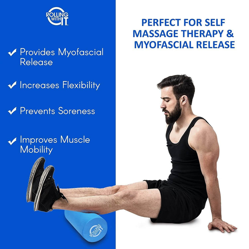 Rolling With It Foam Roller - High Density - for Exercise and Muscle Recovery - Eco-Friendly Back Roller - Select Size Below 13-18-36 inches 13 x 6 Inch - BeesActive Australia