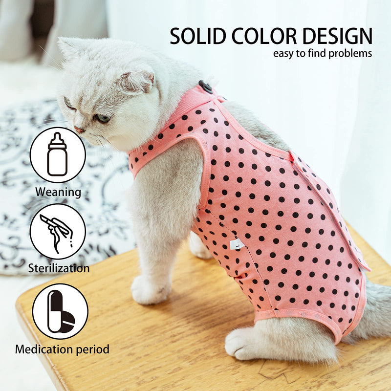 TORJOY Cat Professional Recovery Suit for Abdominal Wounds or Skin Diseases,After Surgery Wear Anti Licking Wounds,Breathable E-Collar Alternative for Cats and Dogs Medium Wave point - BeesActive Australia