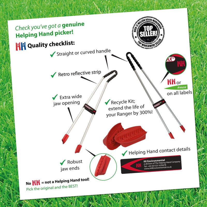 The Helping Hand Company LP3035IB Ranger Max Curved Handle, Red/Silver, 35-Inch Single - BeesActive Australia