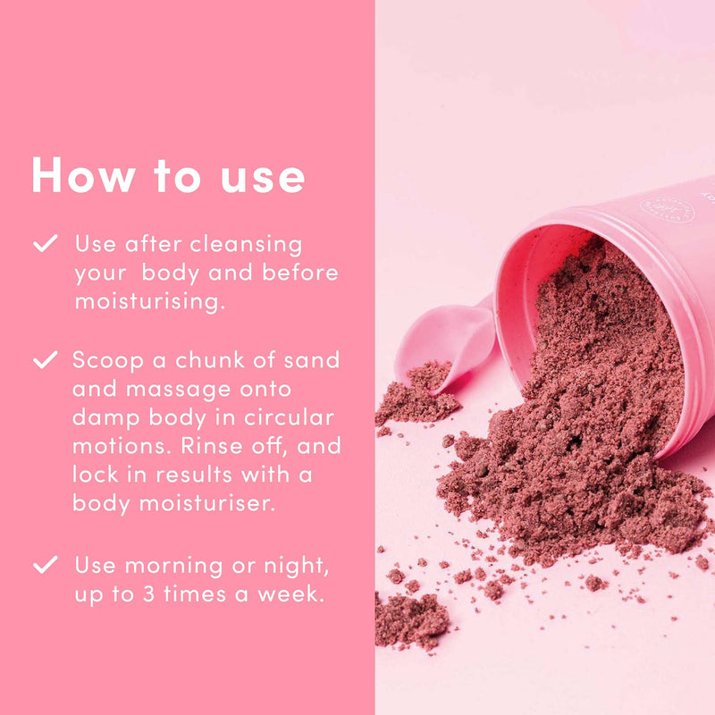 Sand & Sky Australian Pink Clay Smoothing Body Sand. Organic Exfoliating Body Scrub - BeesActive Australia