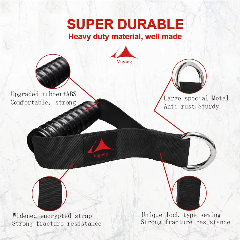 Vigoog Heavy Duty Gym Workout Handles Attachment for Cable Machine,Resistance Band,Pulley System Home Exercise Equipment, Compatible with Bowflex,Total and Smith, Comfortable and Stronger Grip Space black - BeesActive Australia